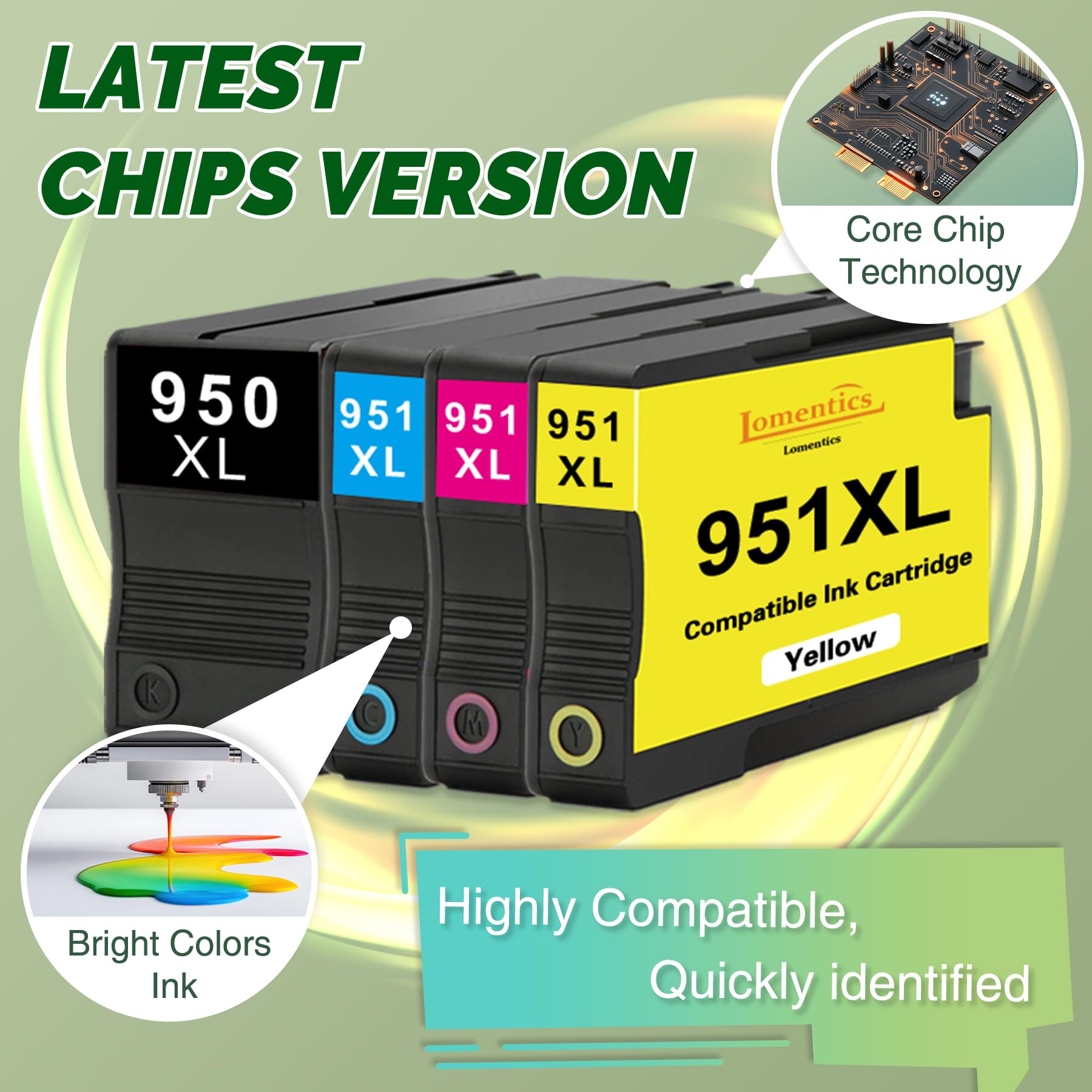Amazon.com: 950XL 951XL Ink Cartridge 4-Pack(Bk/C/M/Y) Office Jet